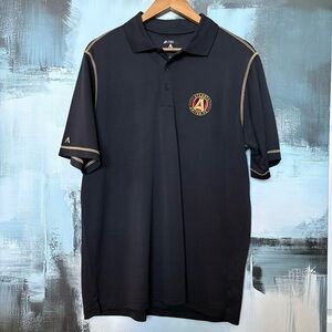 Antigua Atlanta United FC Black Polo Shirt Men’s Size L Gold Stitching Official